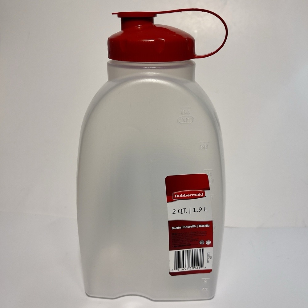 NEW Rubbermaid 2 Quart  Mixer Mate Pitcher w/ Red Flip Top Lid   64 Ounces